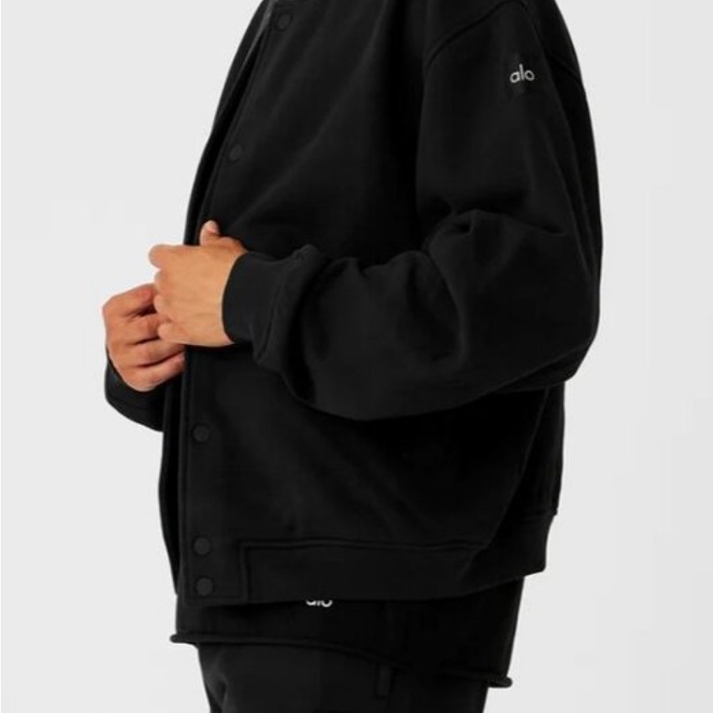 ALO Yoga Men's Jet Black Varsity Jacket
